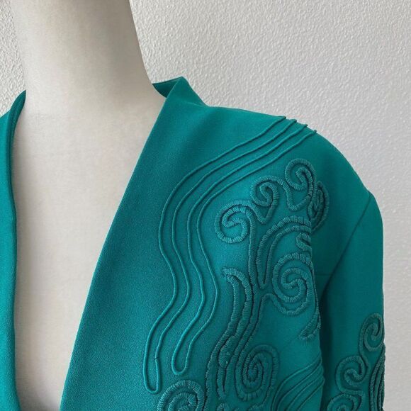 Orlando Rossi Vintage Jade Green Embellished Jacket SZ 20 NWT - Picture 10 of 13